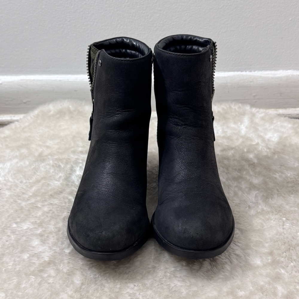 Sorel Danica Waterproof Black Leather Ankle Booties Ss 8 - Picture 7 of 13